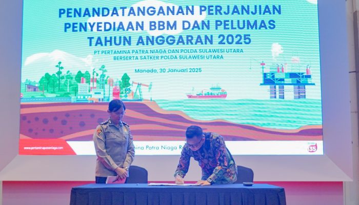 Pertamina Patra Niaga Regional Sulawesi dan Polda Sulawesi Utara Teken Perjanjian Penyediaan BBM dan Pelumas Tahun 2025