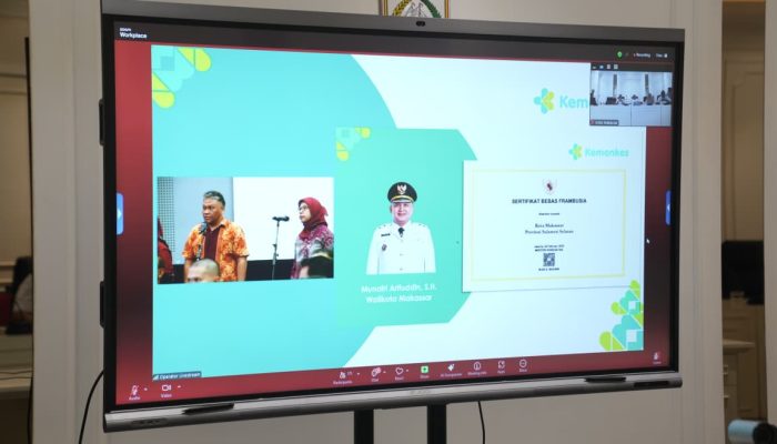 Bebas Frambusia, Pemkot Makassar Terima Sertifikat dari Kemenkes RI