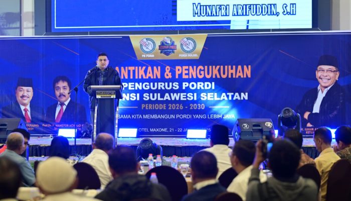IAS Resmi Pimpin PORDI Sulsel, Pemkot Makassar Siap Beri Dukungan Penuh