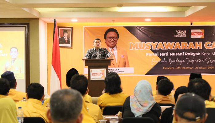 MULIA Hadiri Muscab Hanura Makassar, Perkuat Sinergi Pemerintah dan Partai Politik